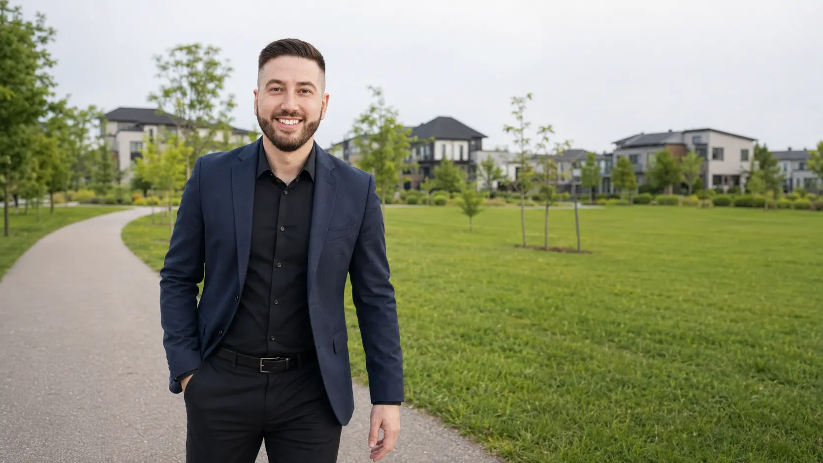 Alexis Marcoux près d’un quartier familial et du grand parc urbain dans le secteur C à Brossard