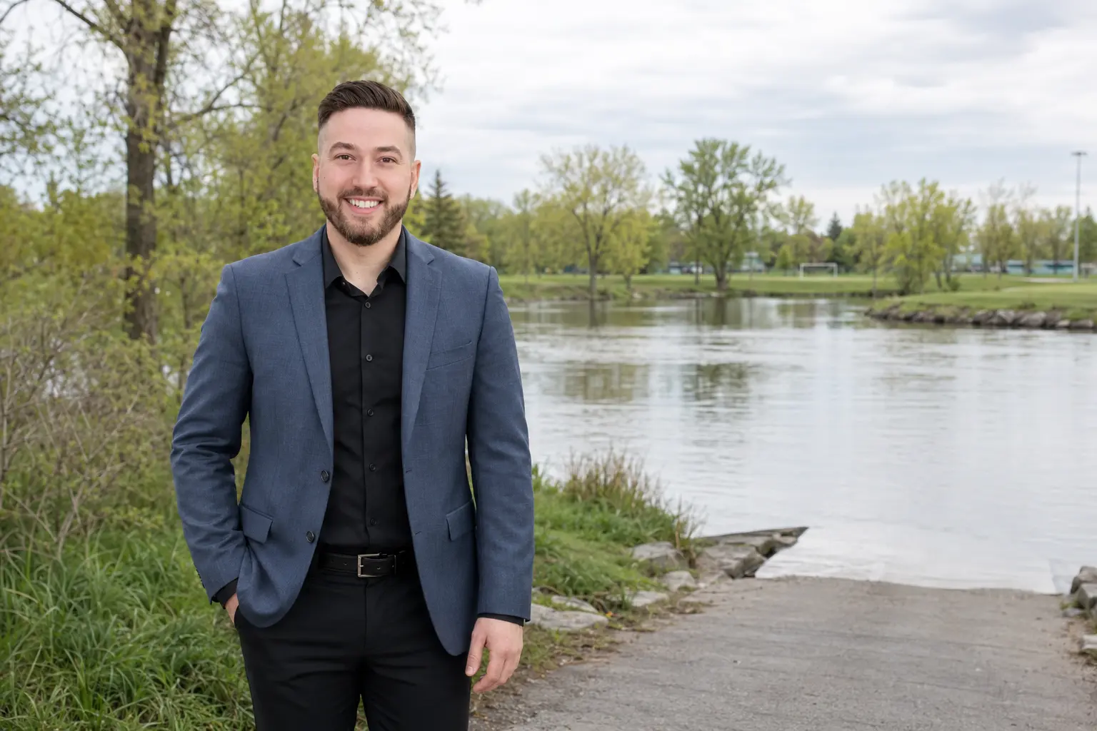 Alexis Marcoux près du parc Illinois et de la rivière Saint-Jacques dans le secteur I à Brossard
