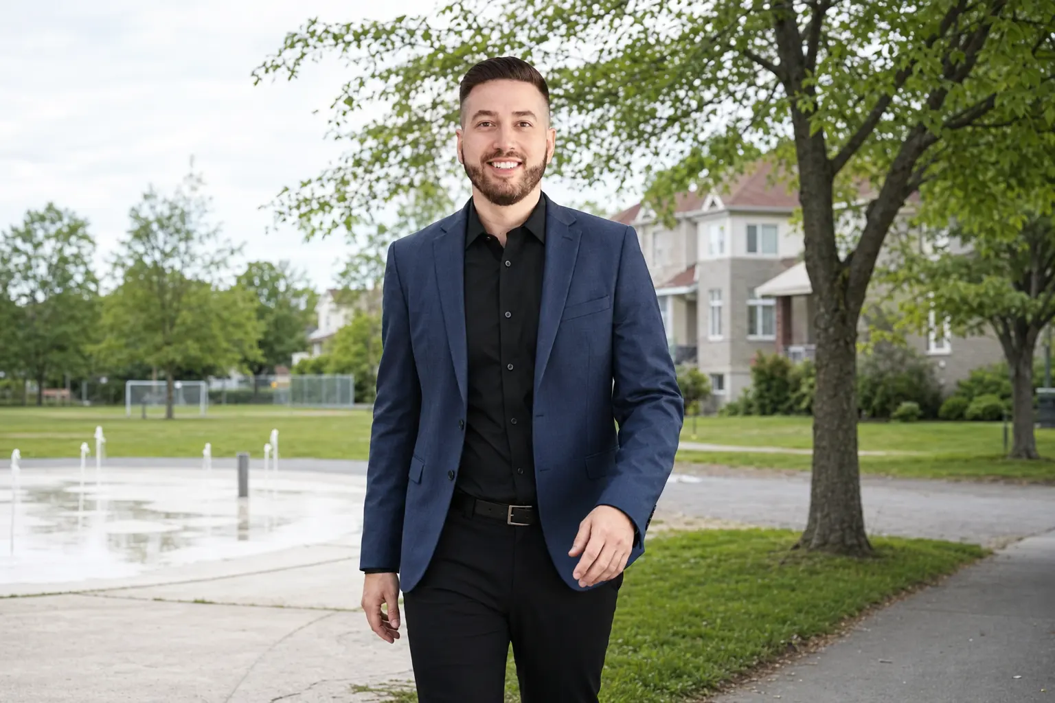Alexis Marcoux près d’un parc familial dans le secteur O à Brossard