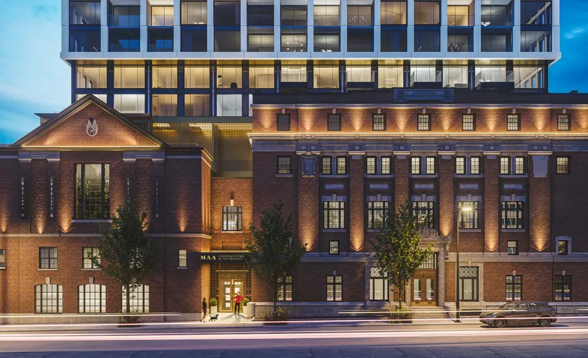 Building exterior rendering · MAA Condominiums · Devimco