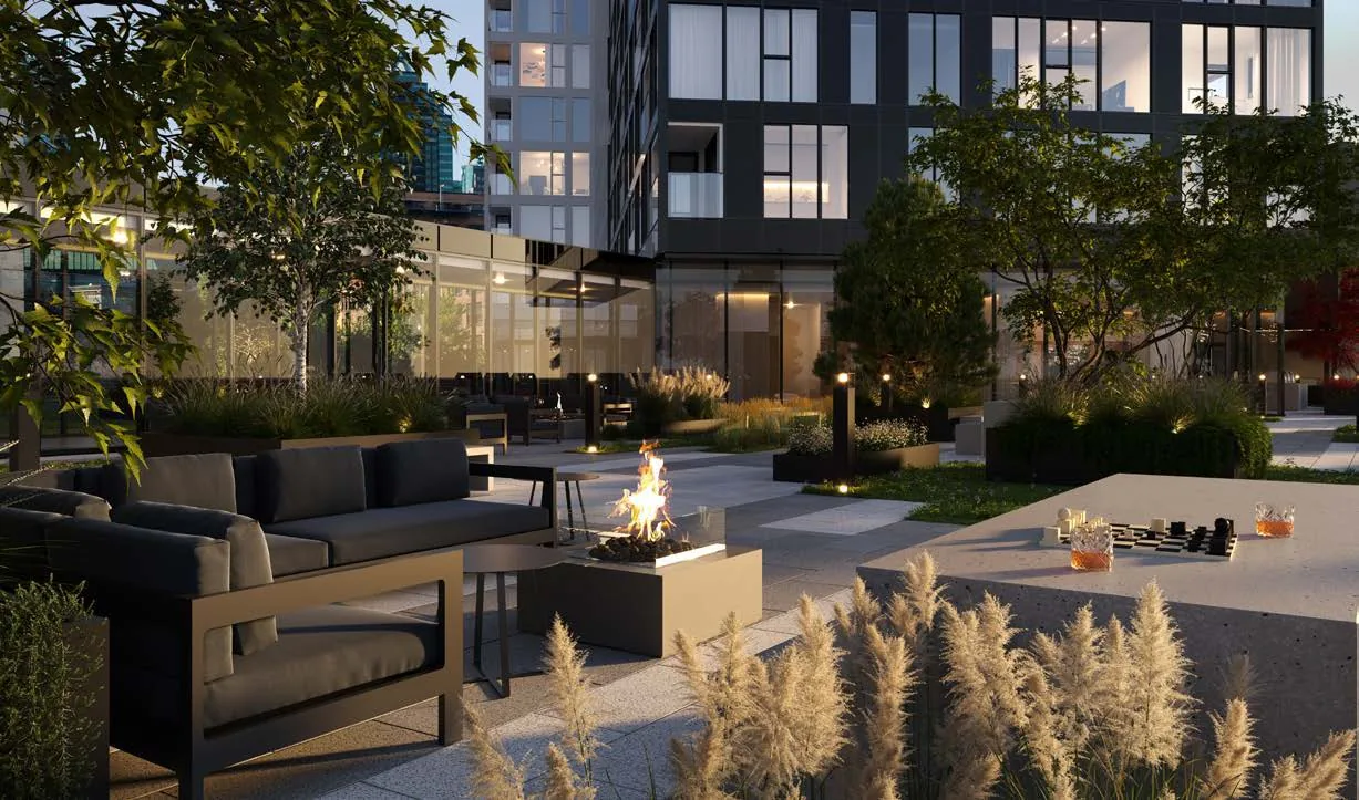 Perspective de la terrasse · Maestria · phase 1 · Devimco